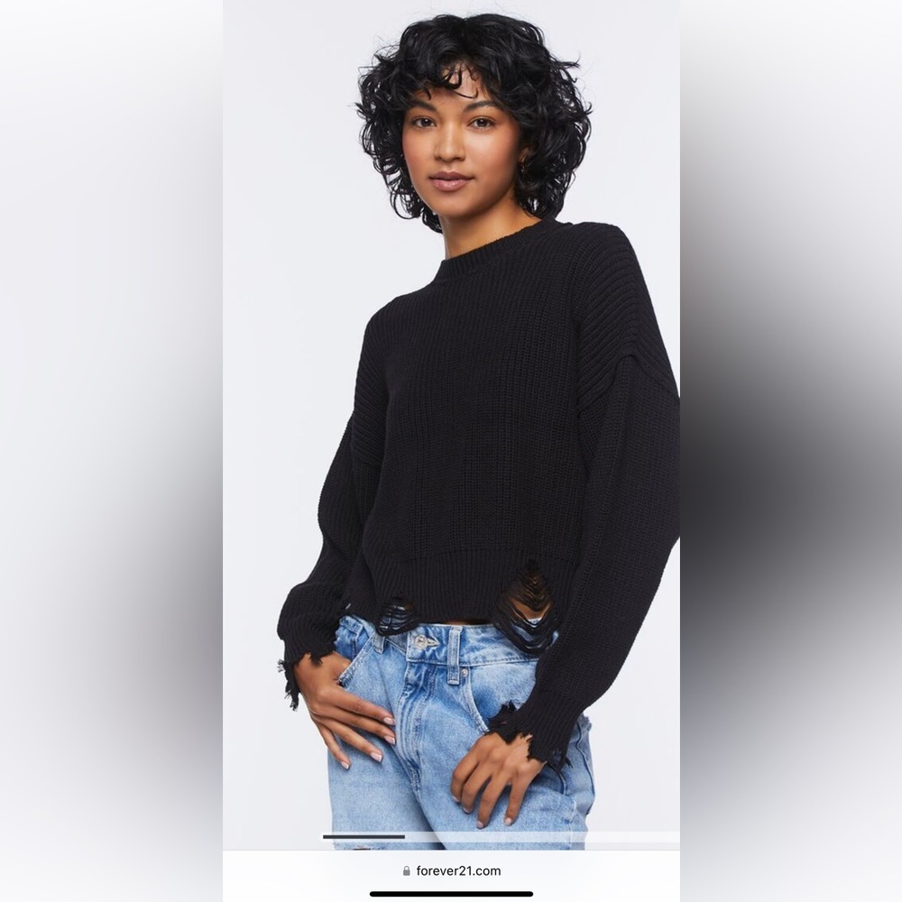 Black ripped sweater